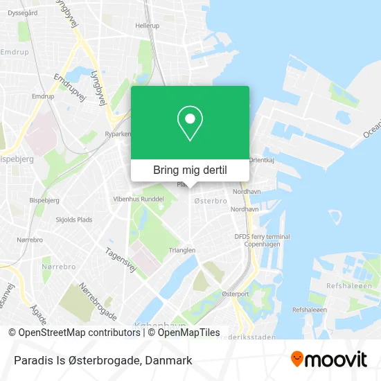 Paradis Is Østerbrogade kort
