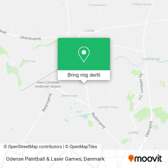 Odense Paintball & Laser Games kort
