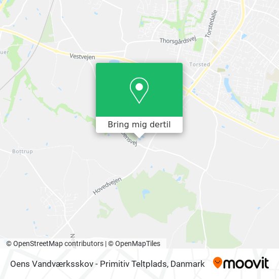 Oens Vandværksskov - Primitiv Teltplads kort