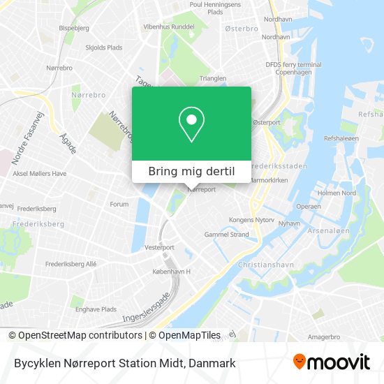 Bycyklen Nørreport Station Midt kort