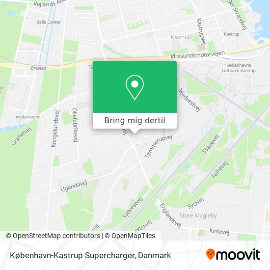 København-Kastrup Supercharger kort