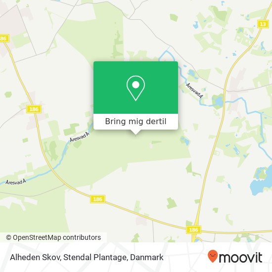 Alheden Skov, Stendal Plantage kort