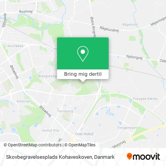 Skovbegravelsesplads Kohaveskoven kort