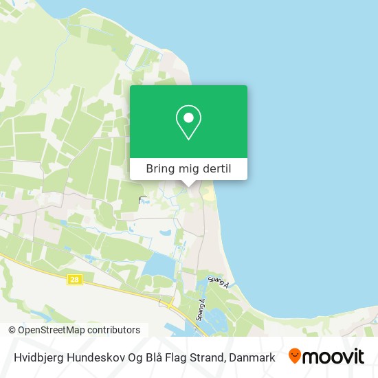 Hvidbjerg Hundeskov Og Blå Flag Strand kort