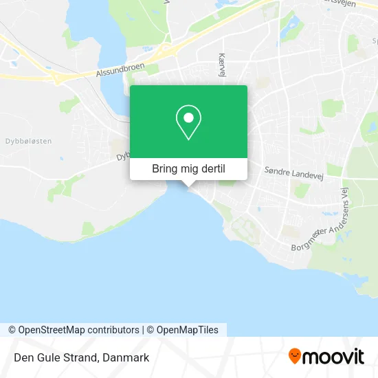 Den Gule Strand kort