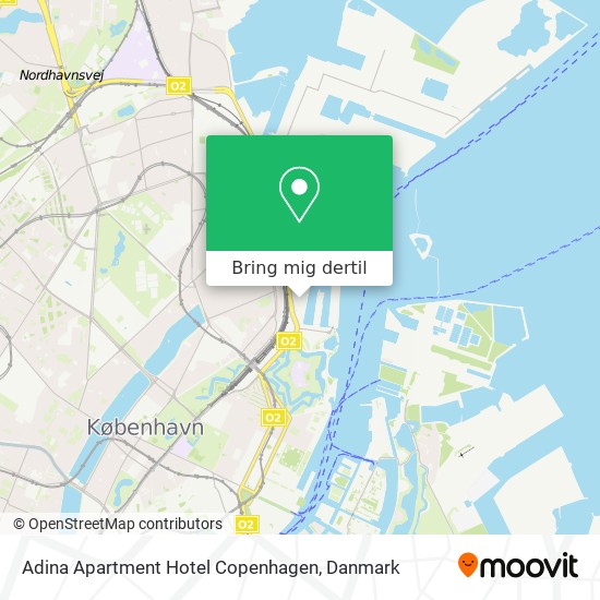 Modig Feje hoppe Vej til Adina Apartment Hotel Copenhagen i København med Bus eller Jernbane?