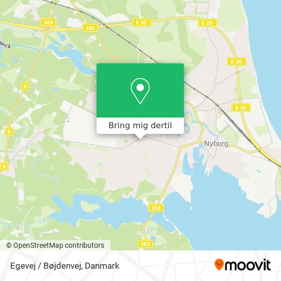 Egevej / Bøjdenvej kort