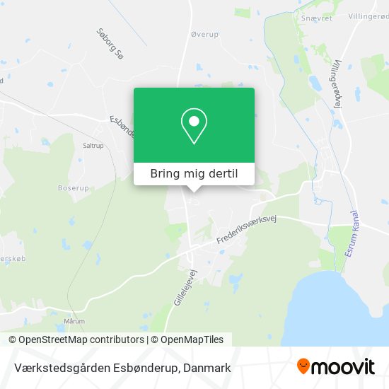Værkstedsgården Esbønderup kort