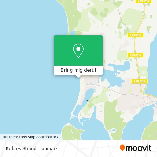 Kobæk Strand kort