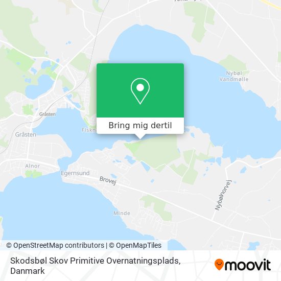 Skodsbøl Skov Primitive Overnatningsplads kort