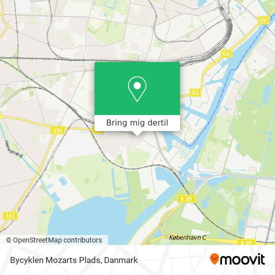 Bycyklen Mozarts Plads kort