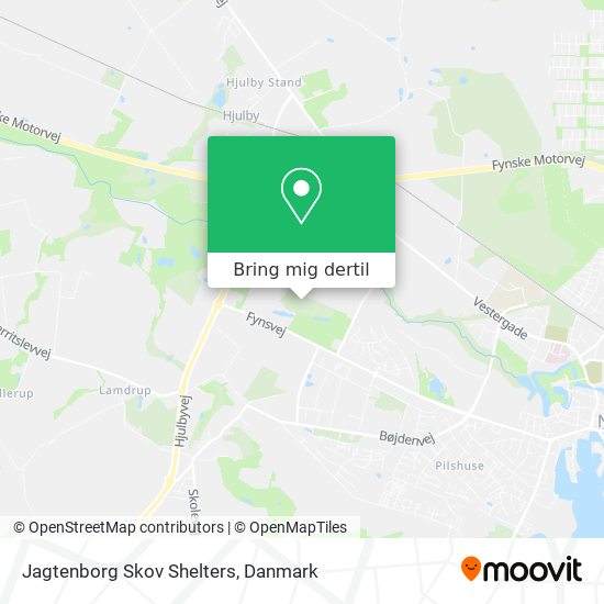 Jagtenborg Skov Shelters kort