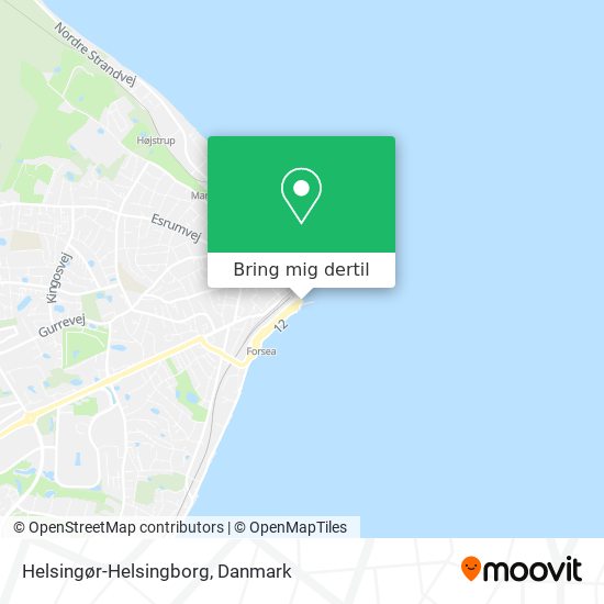 Helsingør-Helsingborg kort