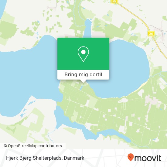 Hjerk Bjerg Shelterplads kort