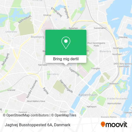 Jagtvej Busstoppested 6A kort