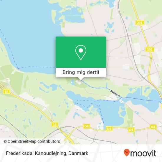 Frederiksdal Kanoudlejning kort