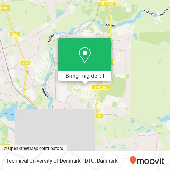 Technical University of Denmark - DTU kort