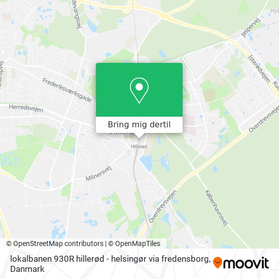 lokalbanen 930R hillerød - helsingør via fredensborg kort