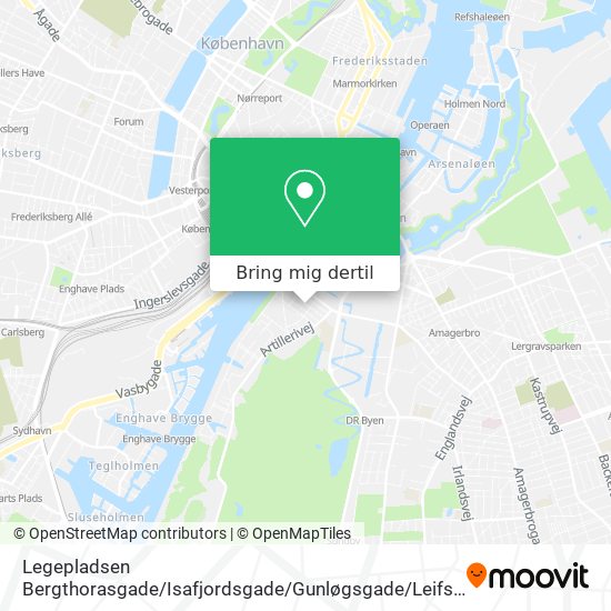 Legepladsen Bergthorasgade / Isafjordsgade / Gunløgsgade / Leifsgade kort