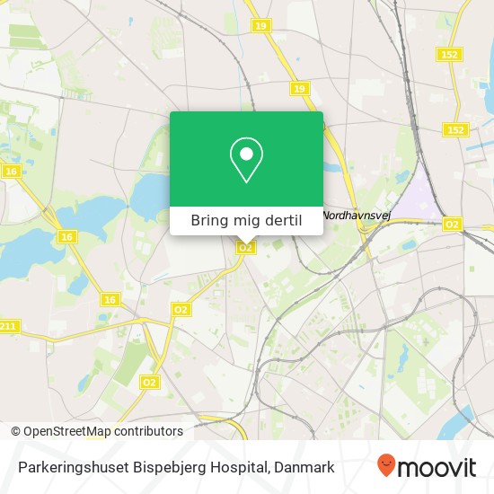 Parkeringshuset Bispebjerg Hospital kort