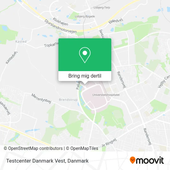 Testcenter Danmark Vest kort