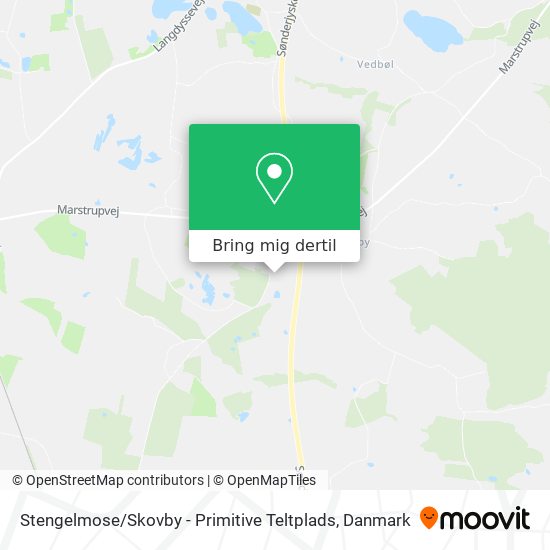 Stengelmose / Skovby - Primitive Teltplads kort