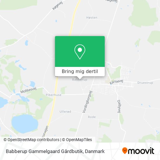 Babberup Gammelgaard Gårdbutik kort