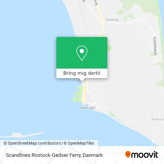 Scandlines Rostock-Gedser Ferry kort