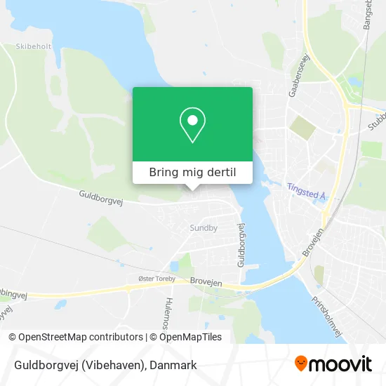 Guldborgvej (Vibehaven) kort