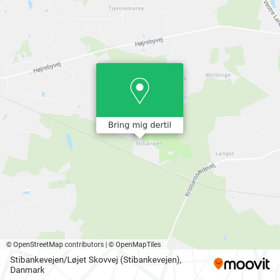 Stibankevejen / Løjet Skovvej kort