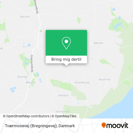 Tværmosevej (Bregningevej) kort