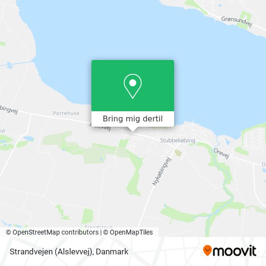 Strandvejen (Alslevvej) kort