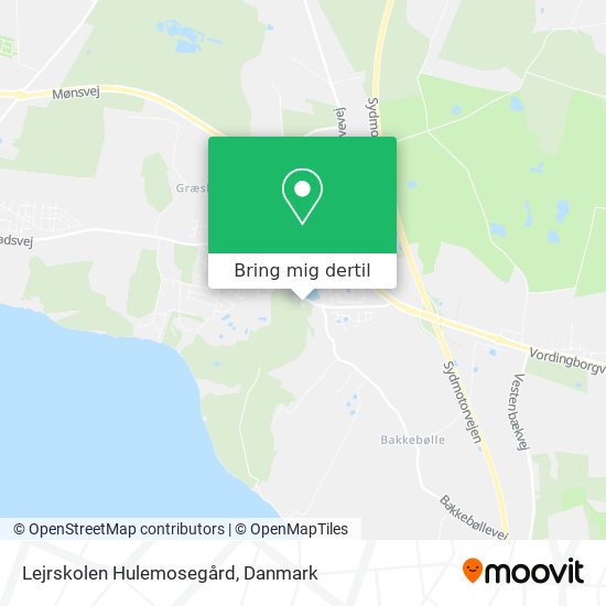 Lejrskolen Hulemosegård kort