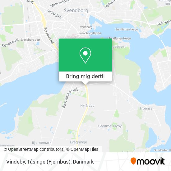 Vindeby, Tåsinge (Fjernbus) kort