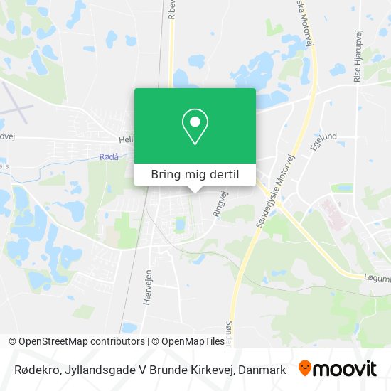 Rødekro, Jyllandsgade V Brunde Kirkevej kort