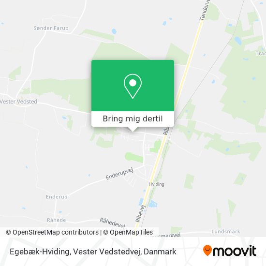 Egebæk-Hviding, Vester Vedstedvej kort