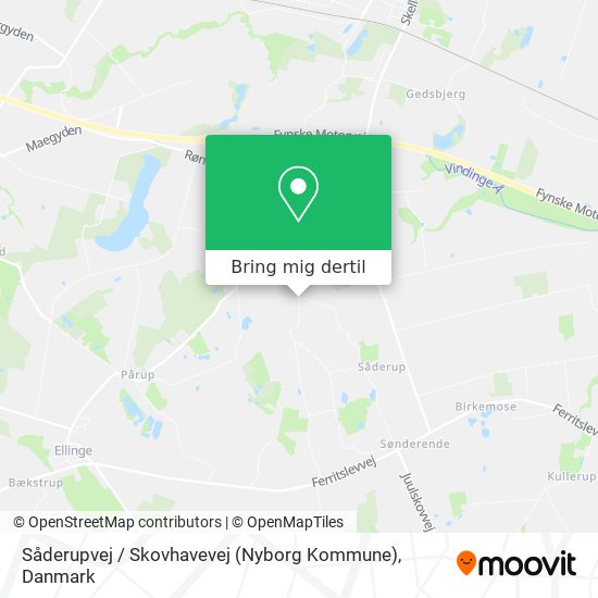 Såderupvej / Skovhavevej (Nyborg Kommune) kort