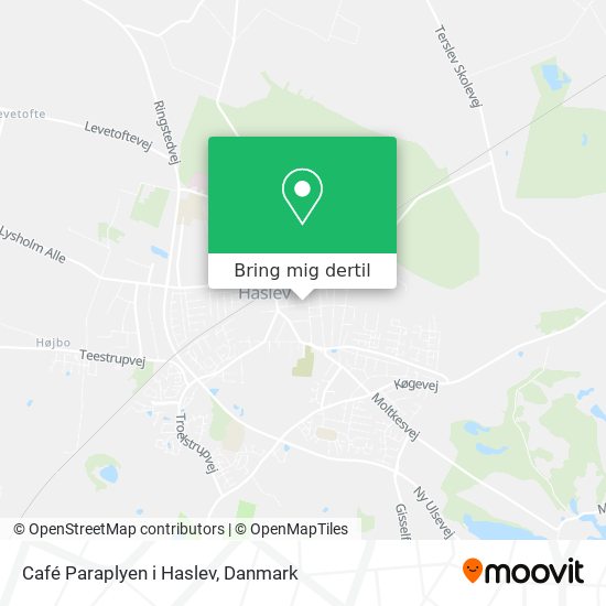Café Paraplyen i Haslev kort