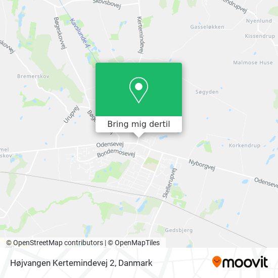 Højvangen Kertemindevej 2 kort