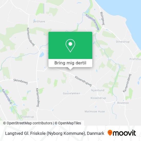 Langtved Gl. Friskole (Nyborg Kommune) kort