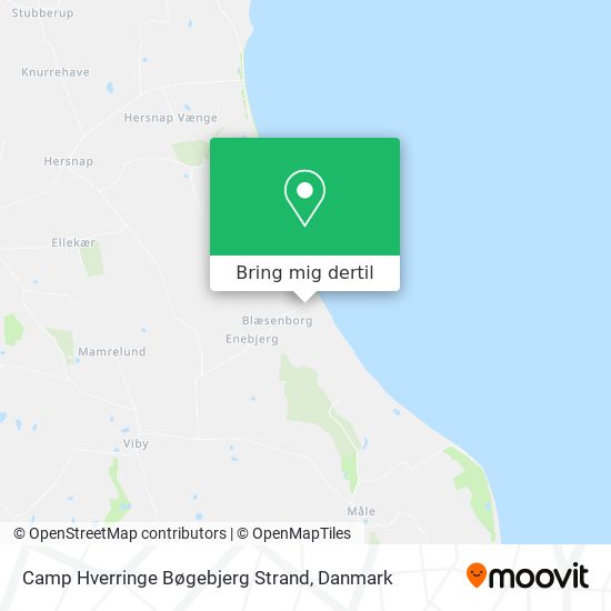 Camp Hverringe Bøgebjerg Strand kort