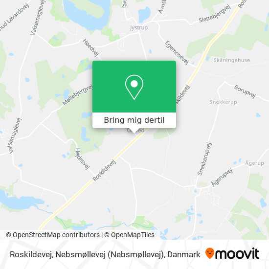 Roskildevej, Nebsmøllevej kort