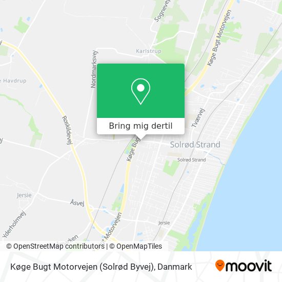 Køge Bugt Motorvejen (Solrød Byvej) kort