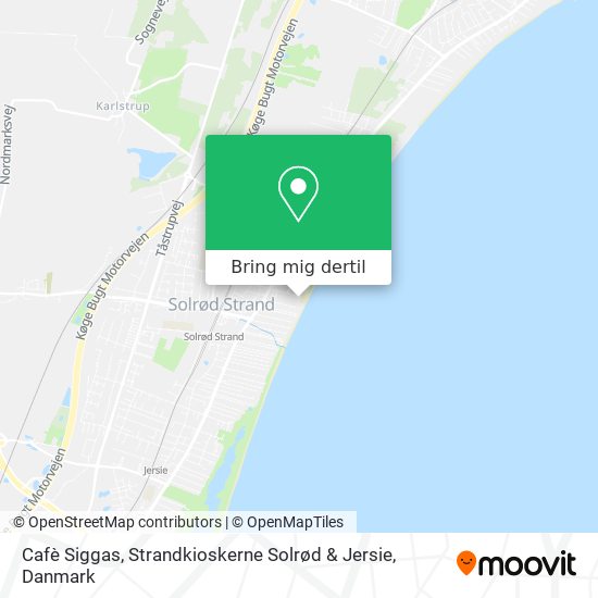 Cafè Siggas, Strandkioskerne Solrød & Jersie kort