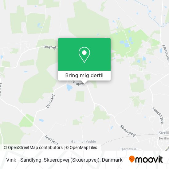 Vink - Sandlyng, Skuerupvej kort