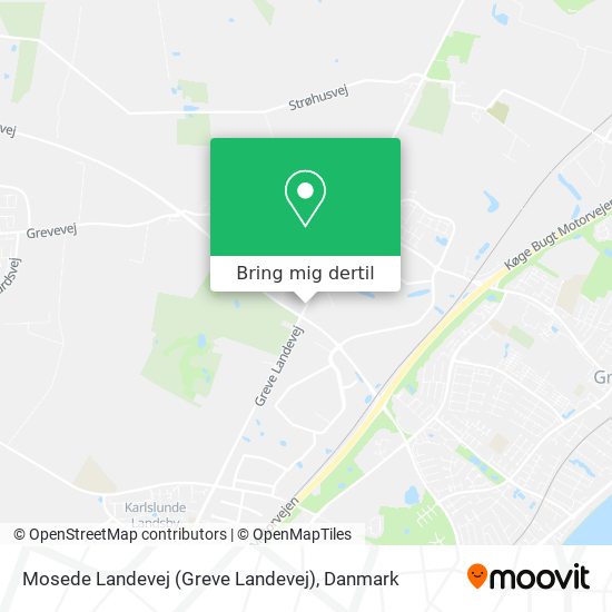 Mosede Landevej (Greve Landevej) kort