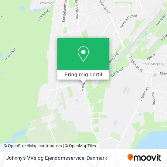 Johnny's VVs og Ejendomsservice kort