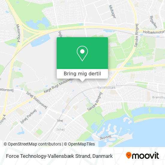 Force Technology-Vallensbæk Strand kort