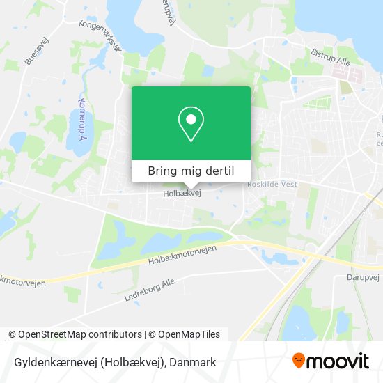 Gyldenkærnevej (Holbækvej) kort