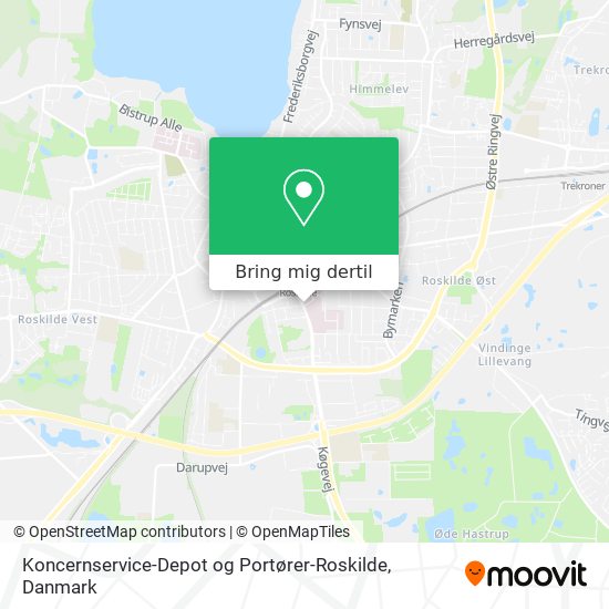 Koncernservice-Depot og Portører-Roskilde kort